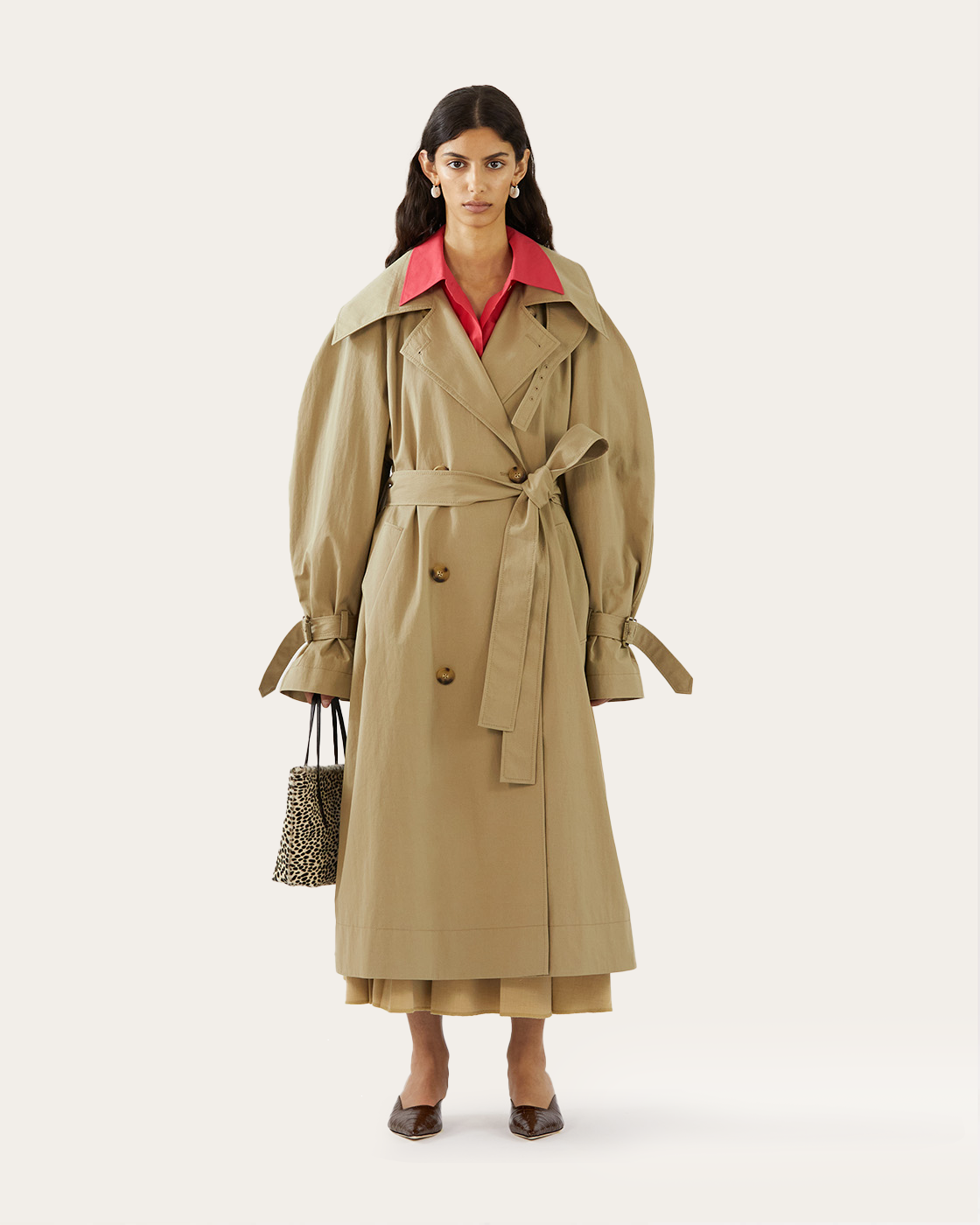 Romy Trenchcoat Cotton Blend Twill Sage – REJINA PYO Romy Trenchcoat Cotton Blend Twill Sage – REJINA PYO