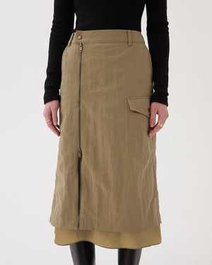 Leah Skirt Nylon Khaki