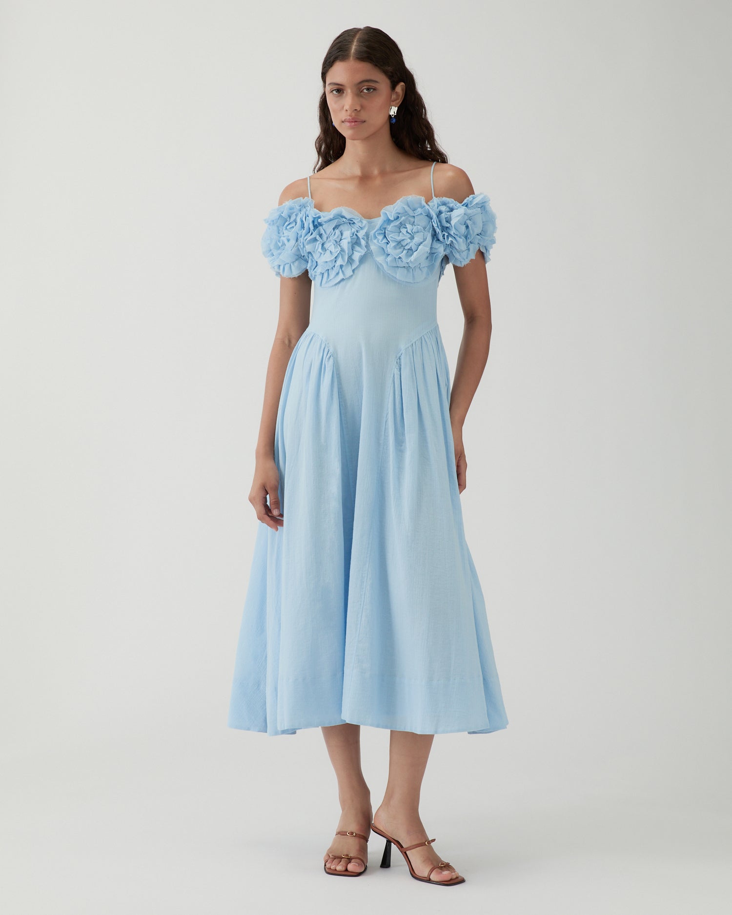 Ophelia Dress Pleated Cotton Blue REJINA PYO Ophelia Dress Pleated Cotton Blue REJINA PYO