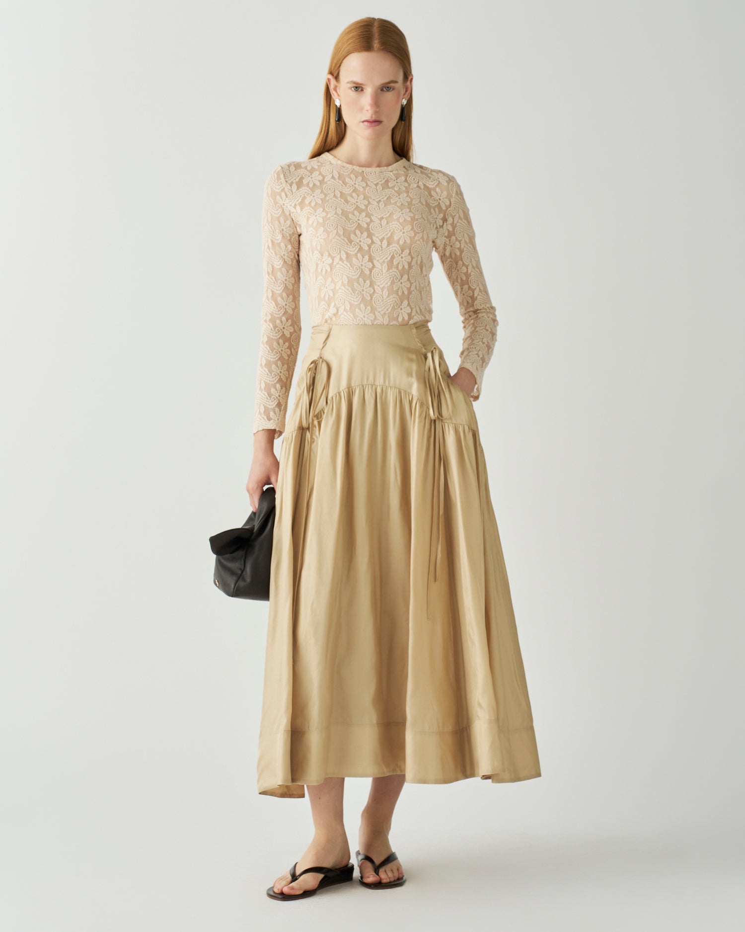 Anika Skirt Viscose Blend Sand – REJINA PYO