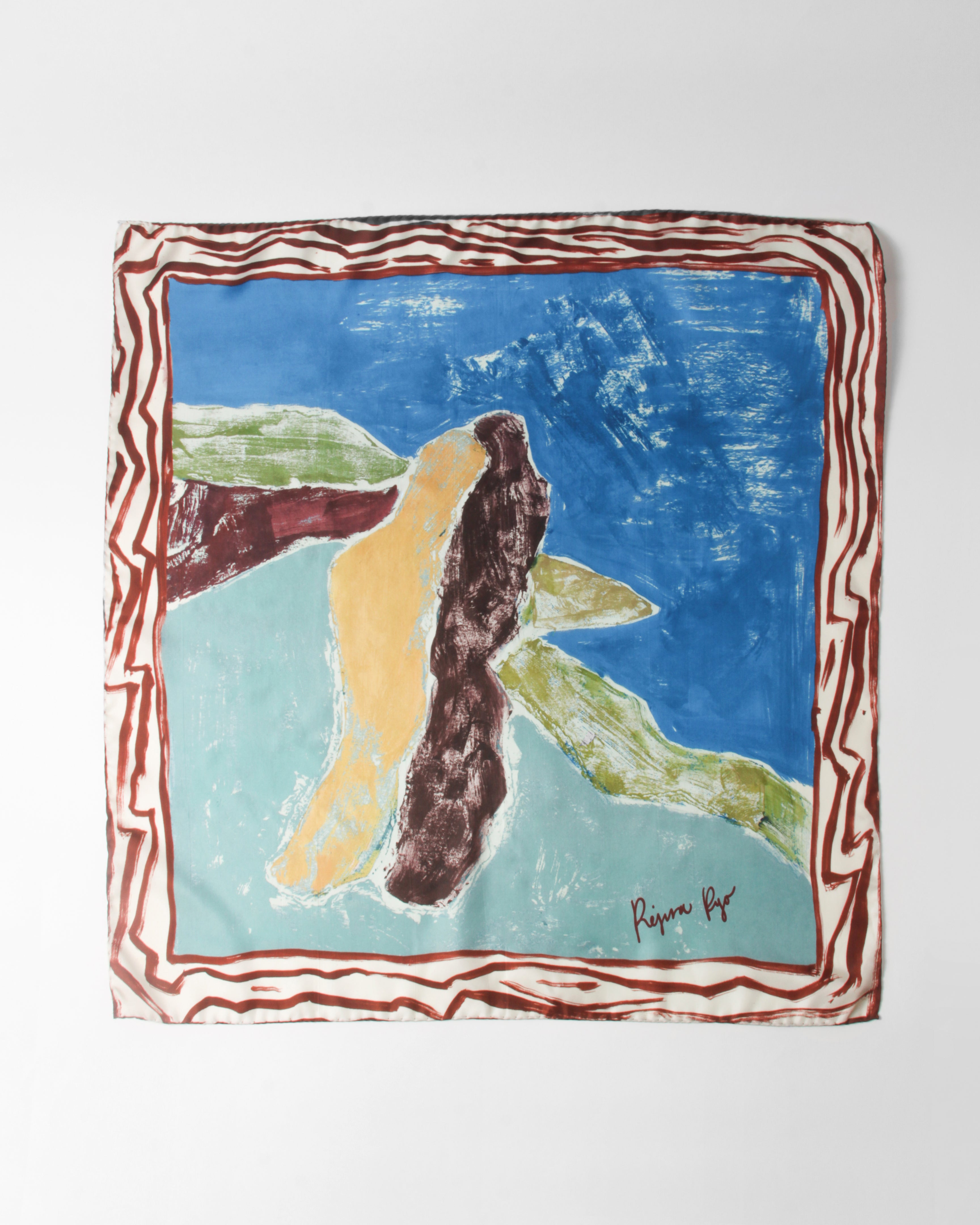 Munch x Rejina Pyo Silk Scarf Print Blue – REJINA PYO