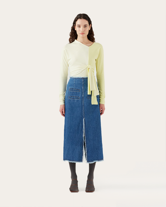 Narin Skirt Organic Cotton Denim Blue