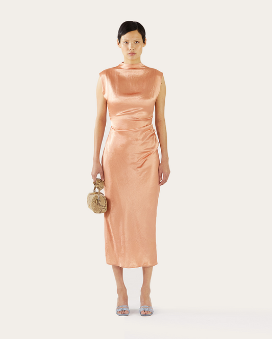 Delilah Dress Acetate Satin Pink