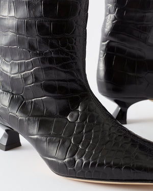 Pillar Boots Leather Embossed Black