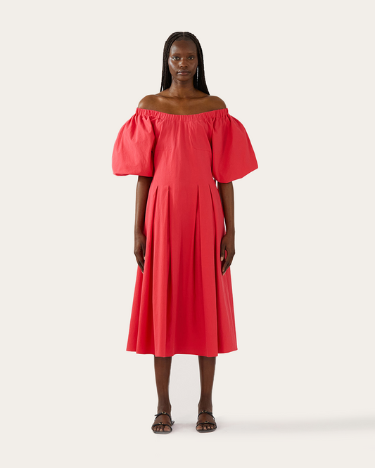 Greta Dress Organic Cotton Red