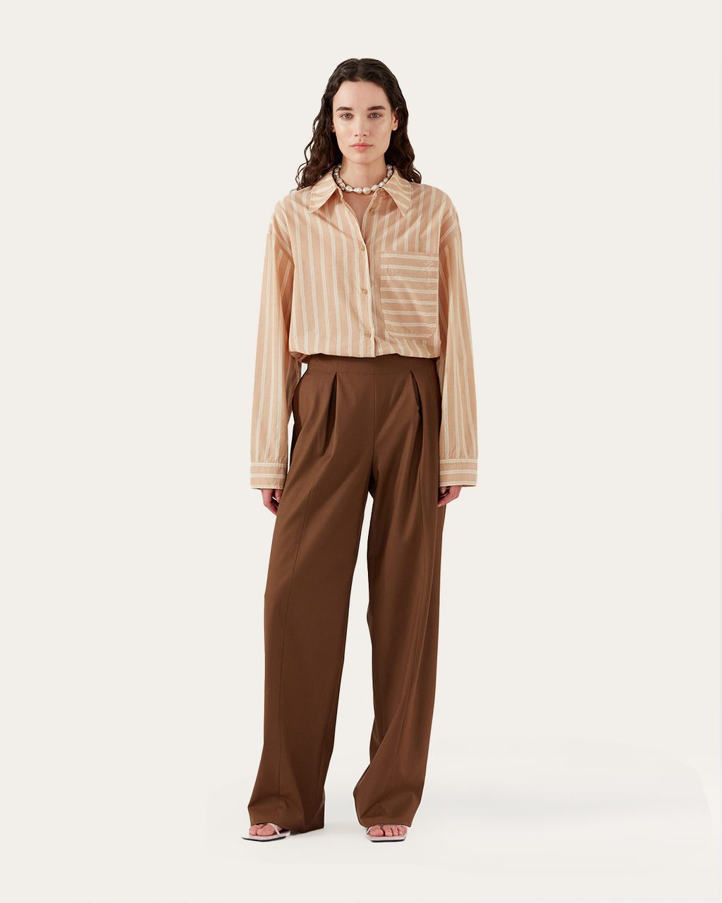 Reine Trousers Wool Blend Brown - Special Price