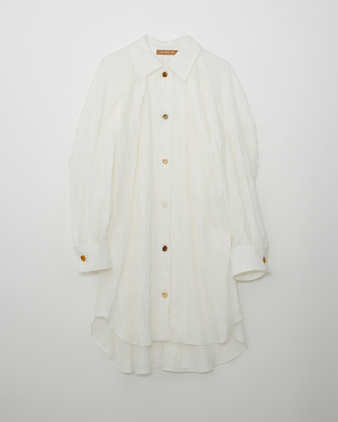 Mattie Dress Cotton Striped Jacquard White
