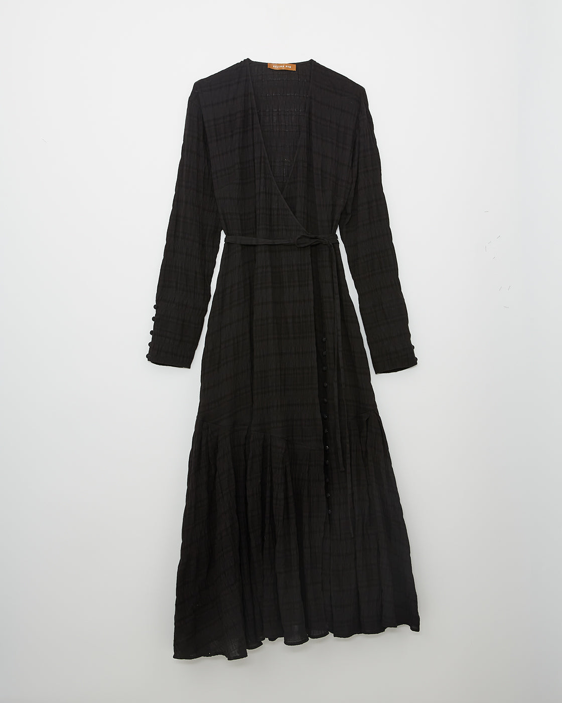Irena Dress Cotton Striped Jacquard Black
