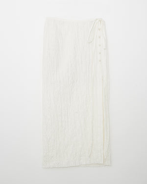 Reya Skirt Smocked Cotton Blend White