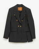Arden Blazer Wool Silk Blend Black