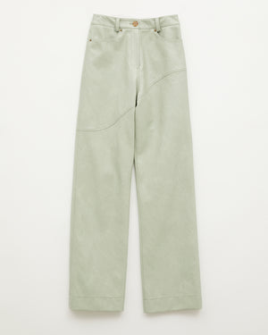 Laney Jeans Faux Leather Mint