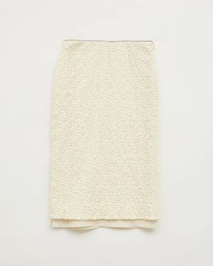 Mirren Skirt Cotton Blend Seersucker Off-White