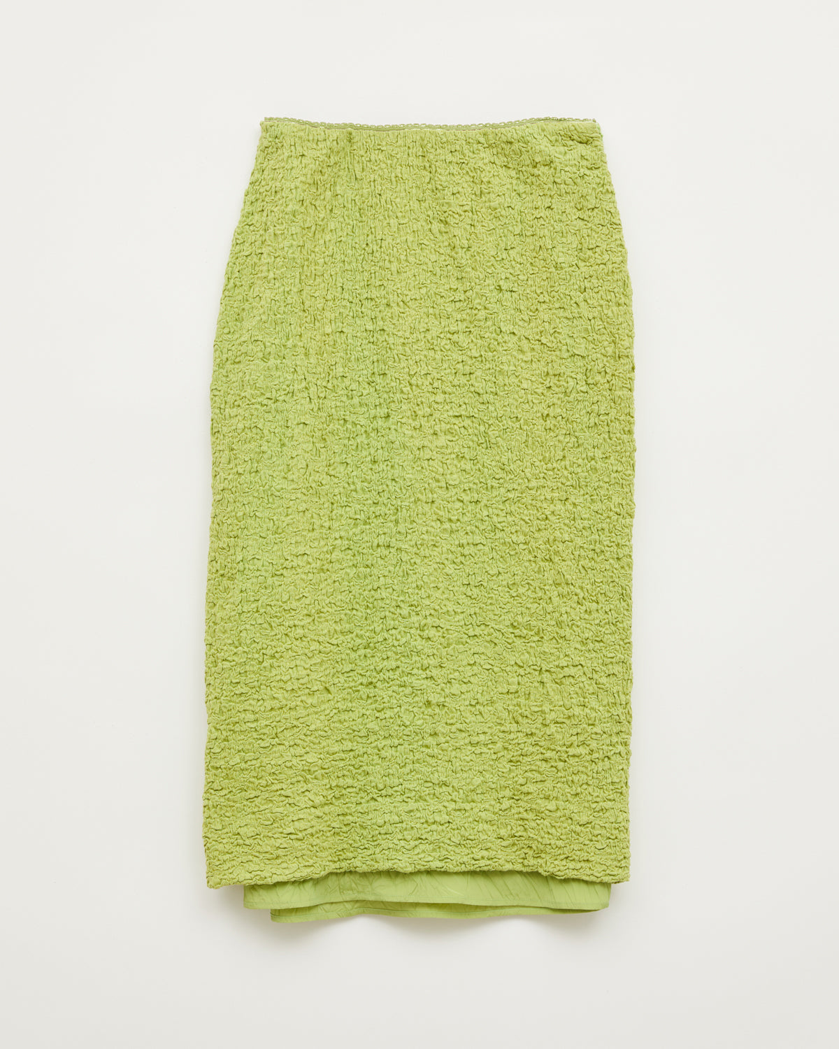 Mirren Skirt Cotton Blend Seersucker Acid Green