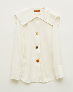 Eden Shirt Viscose Twill Off-White - Special Price