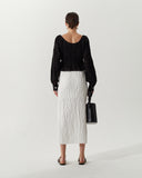 Effi Top Cotton Striped Jacquard Black