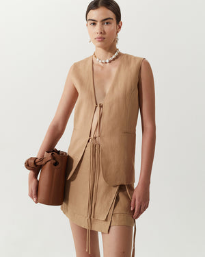 Kit Vest Linen Beige