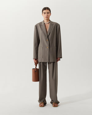 Fran Jacket Wool Blend Suiting Slate