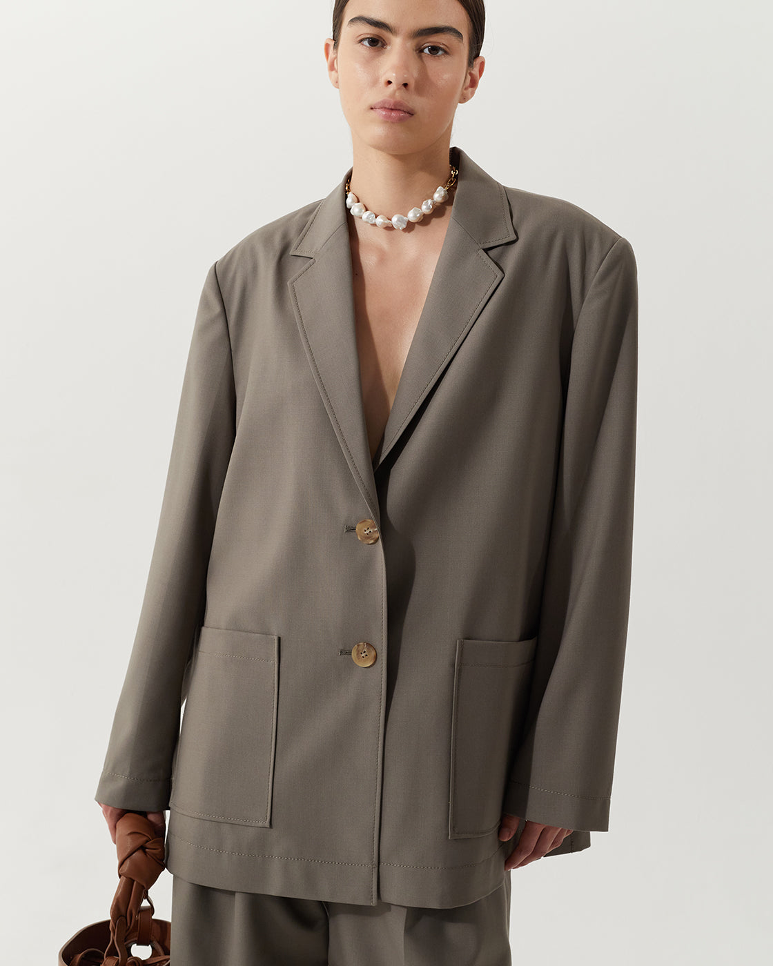 Fran Jacket Wool Blend Suiting Slate