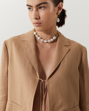 Elani Blazer Linen Beige
