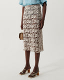 Viola Skirt Cotton Blend Floral Lace Brown