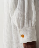 Mattie Dress Cotton Striped Jacquard White