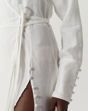 Irena Dress Linen Off-White