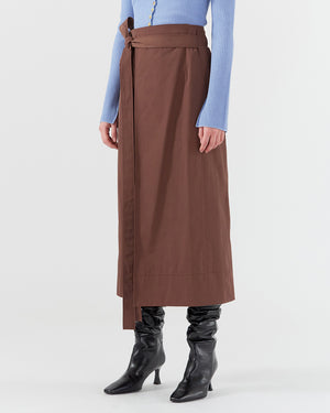 Isra Skirt Cotton Blend Twill Brown – REJINA PYO
