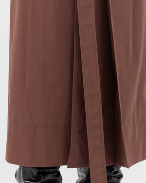 Isra Skirt Cotton Blend Twill Brown