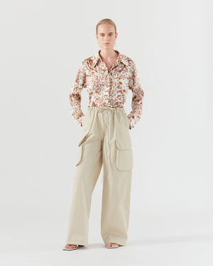 Vietta Trousers Cotton Blend Twill Sand