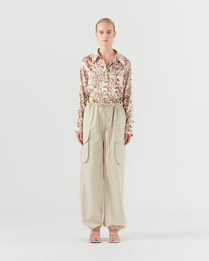 Vietta Trousers Cotton Blend Twill Sand