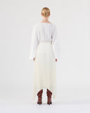 Dilan Skirt Pleated Satin Off-White