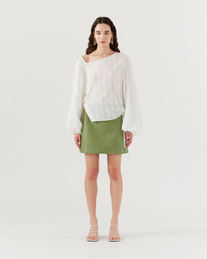 Birdie Top Cotton Stripe Off-White