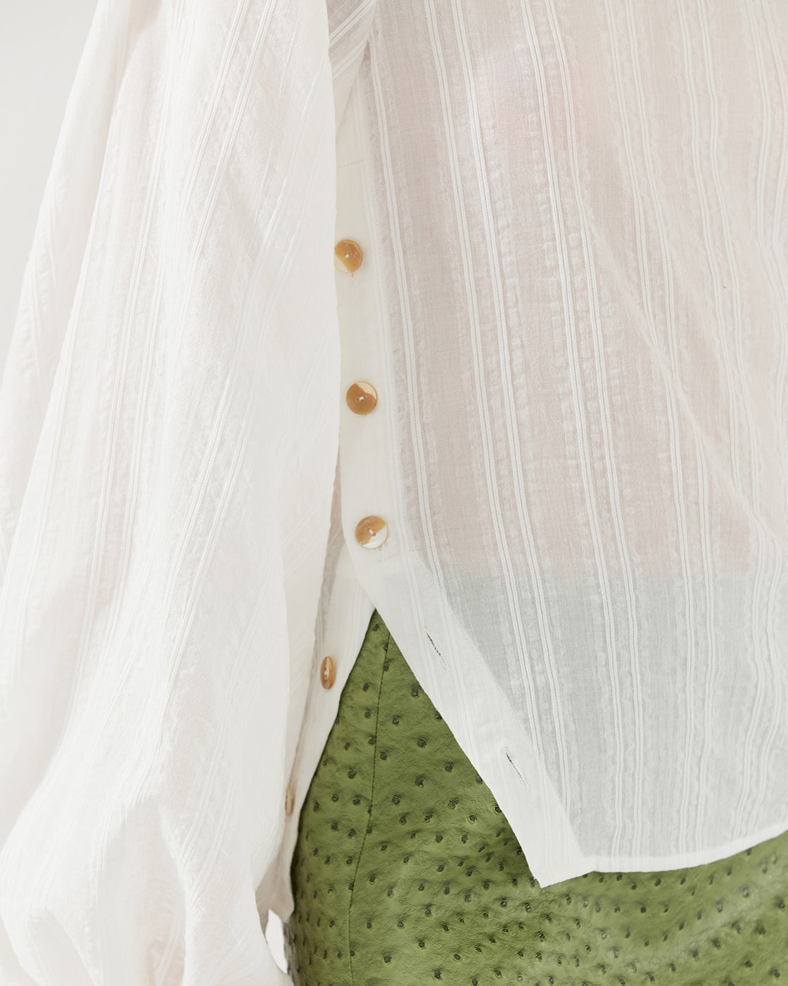 Birdie Top Cotton Stripe Off-White
