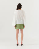 Birdie Top Cotton Stripe Off-White