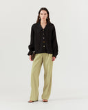 Akari Shirt Viscose Blend Crinkle Black