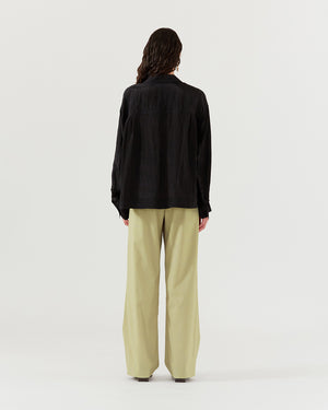 Akari Shirt Viscose Blend Crinkle Black