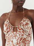 Mei Top Chiffon Printed Brown