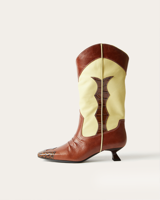 Jessie Boots Leather Butter Yellow