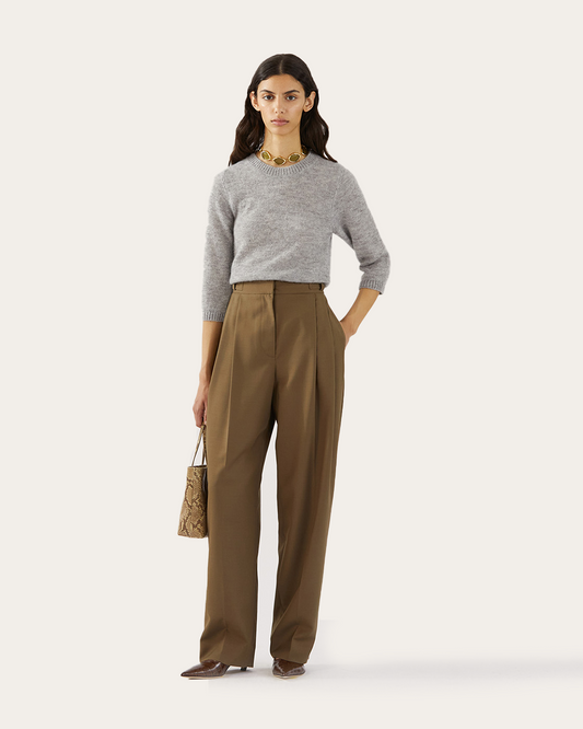 Eunah Trousers Wool Blend Olive