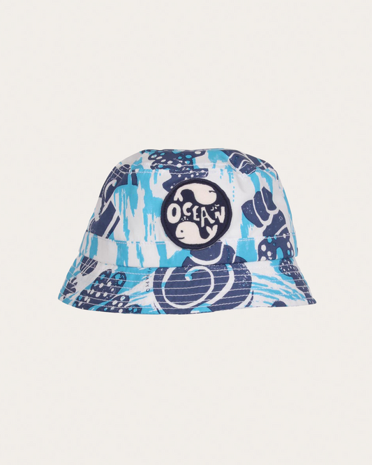 Toby Hat Organic Cotton Print Blue