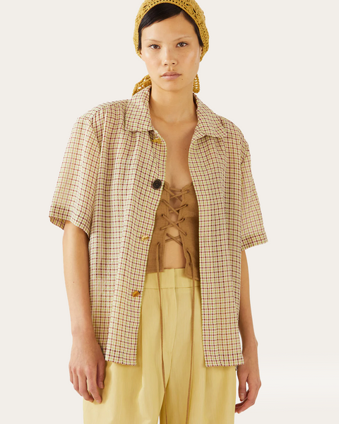 Marty Shirt Check Green – REJINA PYO