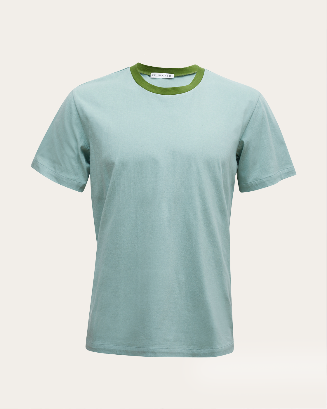 Rhys T-shirt Cotton Jersey Mint Blue + Green - Special Price