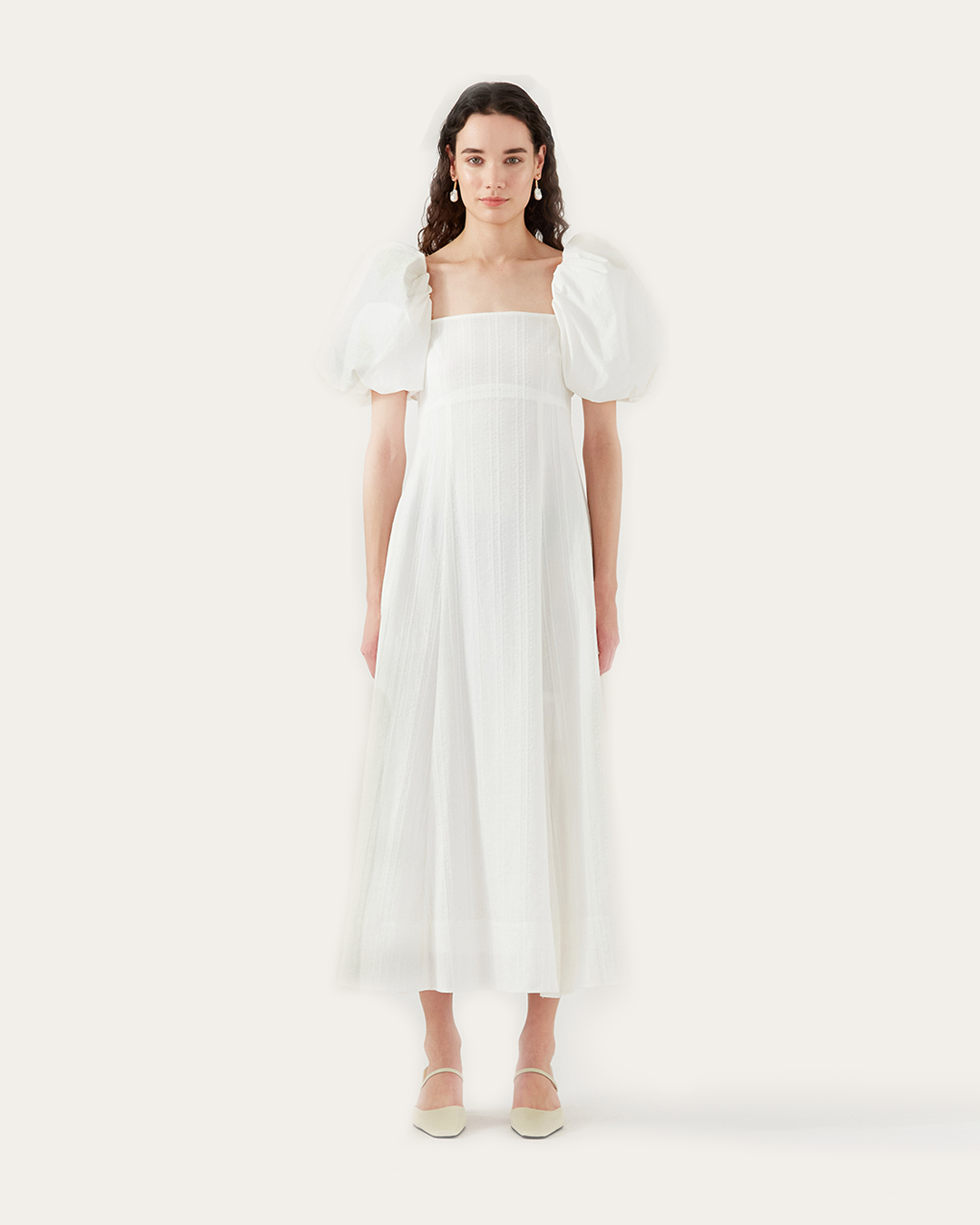 Oksana Dress Organic Cotton Off-White