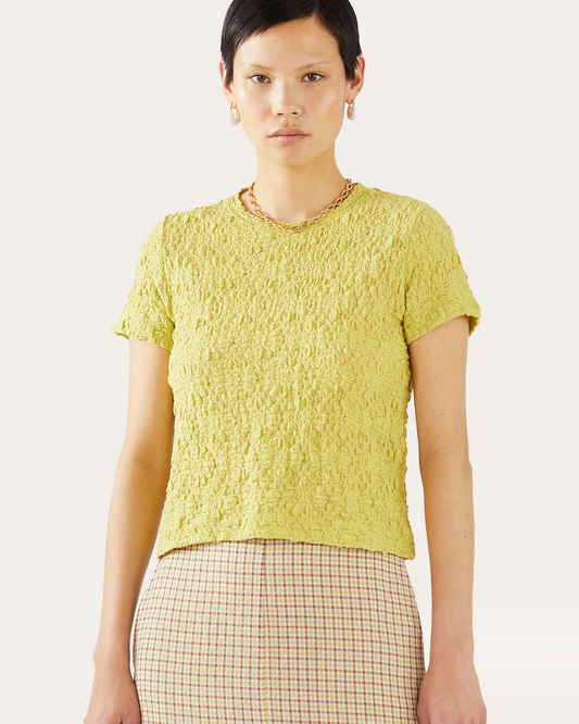 Adina T-shirt Lace Floral Lime