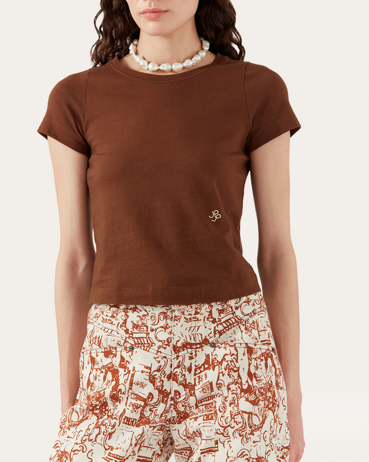 Adina T-Shirt Organic Cotton Jersey Brown