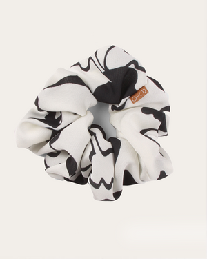 Scrunchie Crepe Print Black + White - Special Price