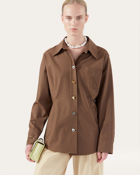 Kora Shirt Wool Blend Brown