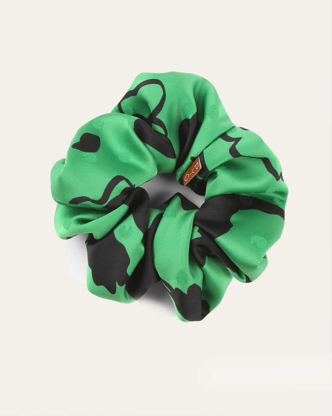 Scrunchie Satin Print Green - Special Price