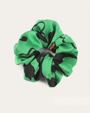 Scrunchie Satin Print Green - Special Price