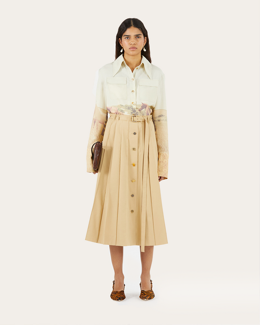 Noor Skirt Cotton Blend Tan